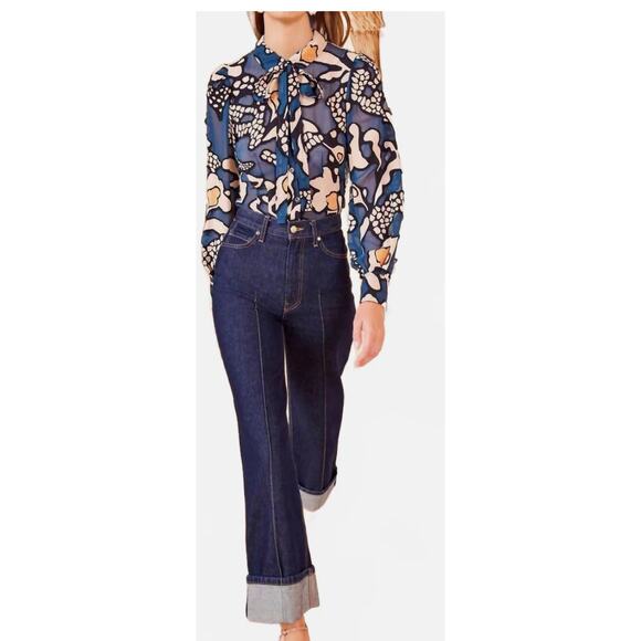 Ulla Johnson Hera Blouse in Celestine 4 - Picture 1 of 3